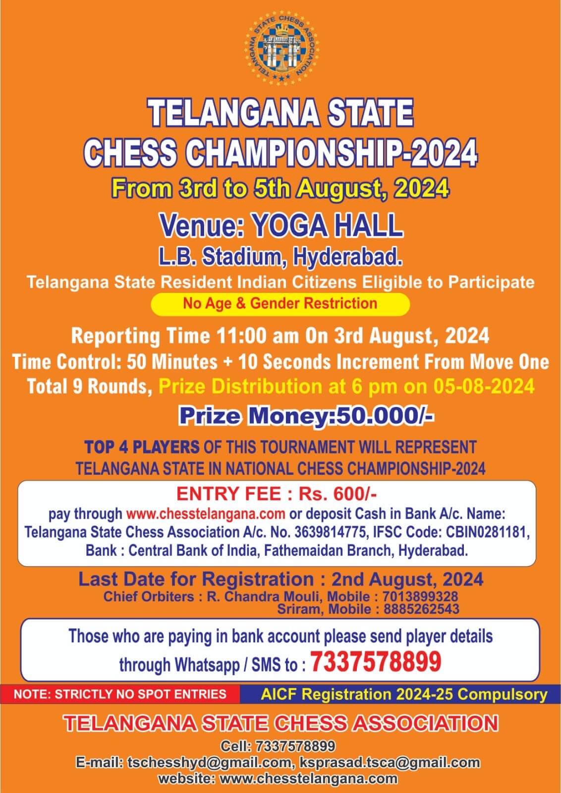 Telangana State Chess Championship – 2024